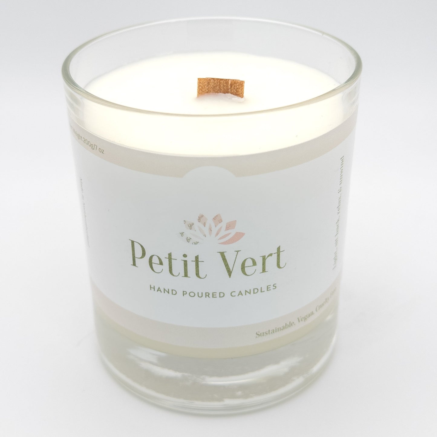 Cashmere Vanilla and Sea Salt Caramel Home Scented Clear Glass Candle, 30cl